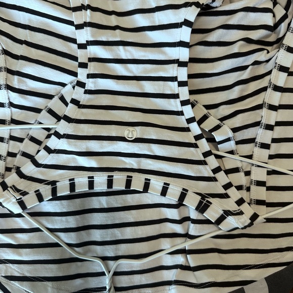 Lululemon Athletica Black and White Striped Muscle Tee - Picture 2 of 4